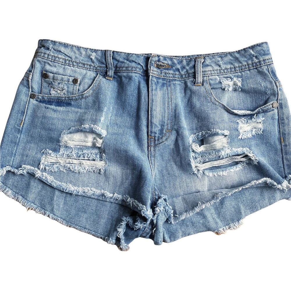 Highway Jeans Size 30 Bootie Shorts Factory Distressed M Wash High Waist Cotton